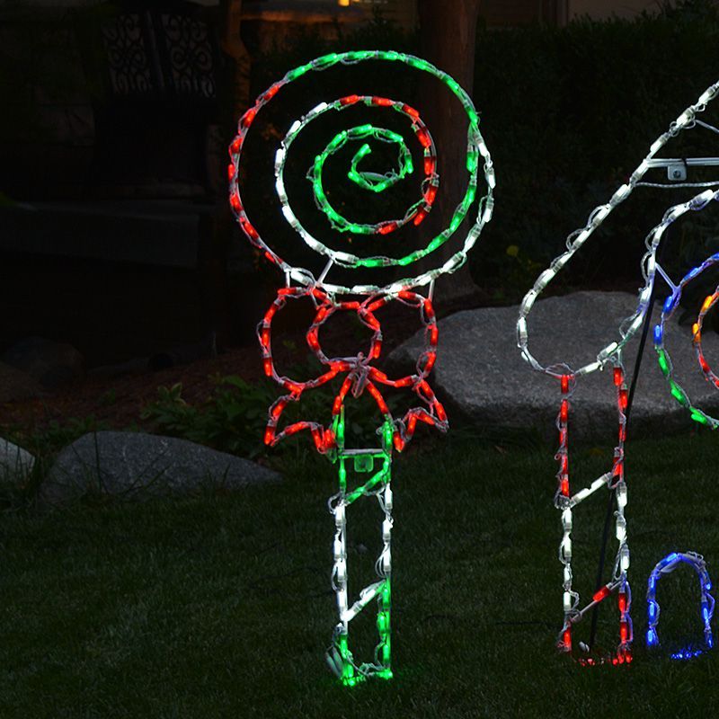 LOLLIPOP SWIRL RED GREEN AND WHITE #LED-POP2